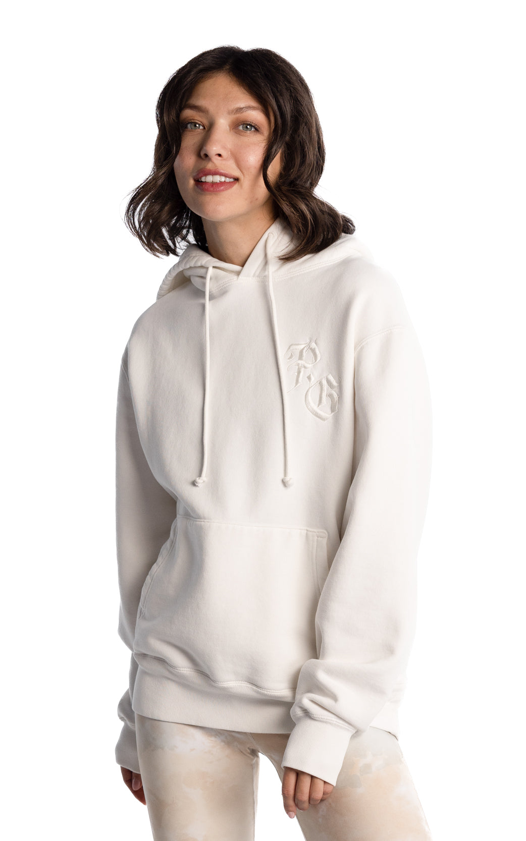 CENTRAL PARK WEST PULLOVER FLEECE HOODIE IN IVORY