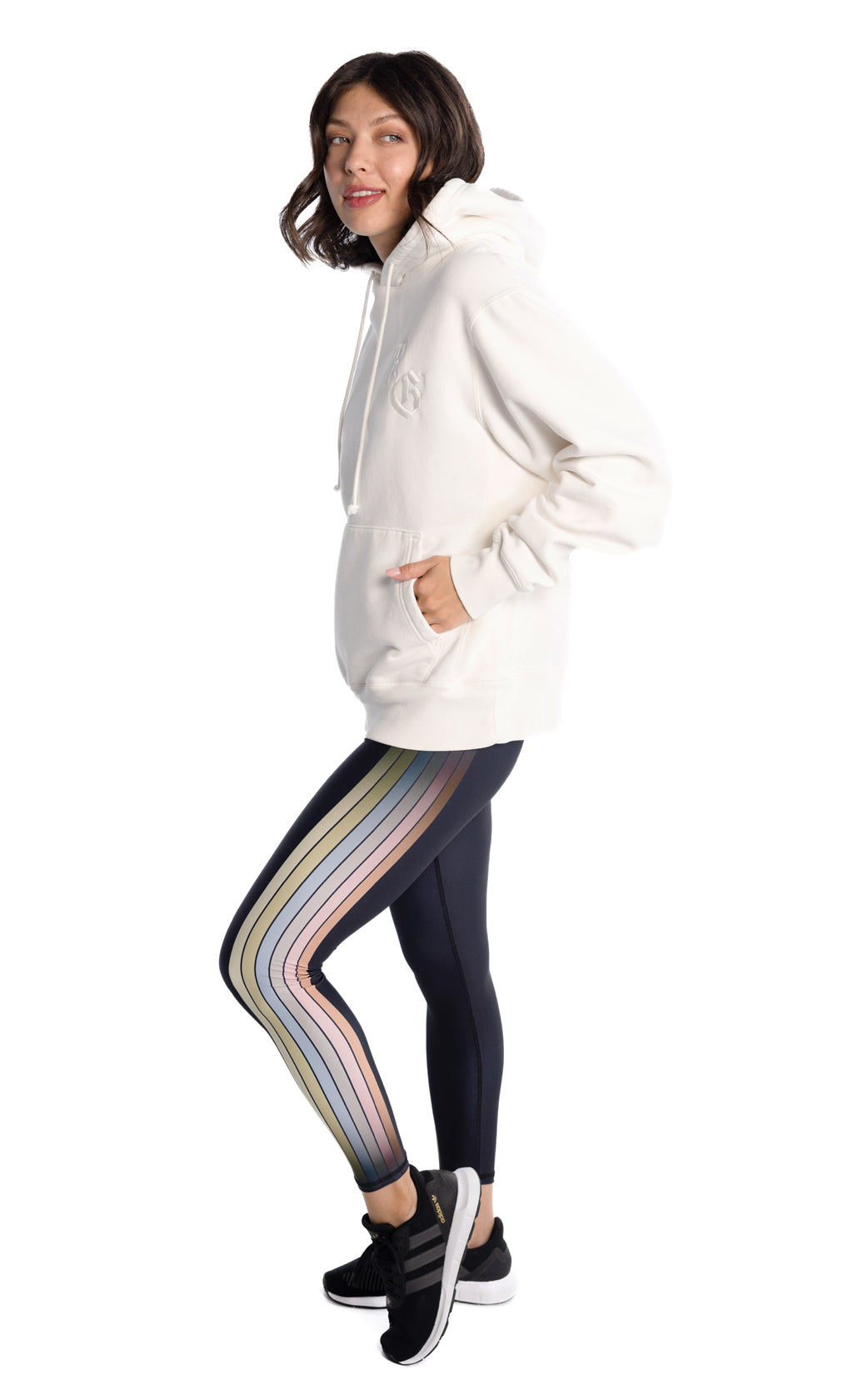 CENTRAL PARK WEST PULLOVER FLEECE HOODIE IN IVORY