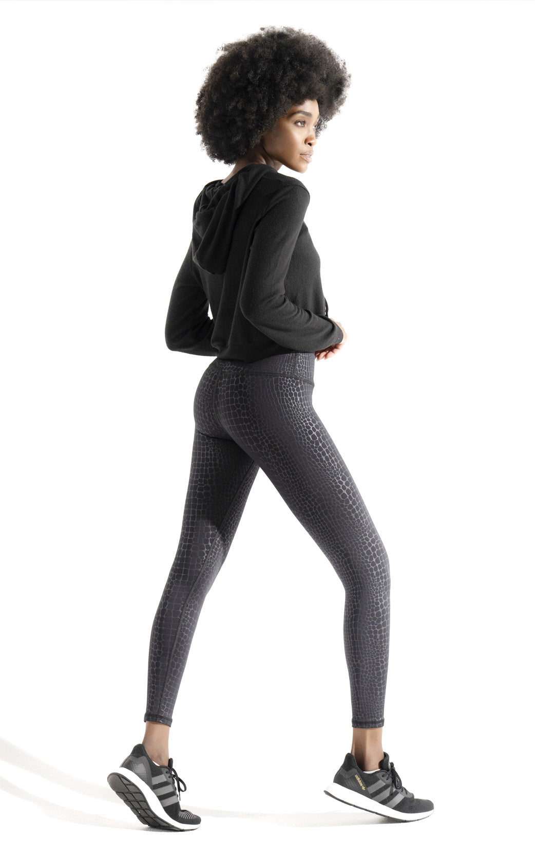 EMBOSSED BLACK CROC HIGH RISE LEGGING