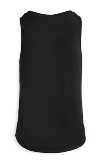 Women's Black relaxed fit-slightly cropped tank-hi lo bottom
