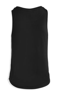 Women's Black relaxed fit-slightly cropped tank-hi lo bottom
